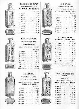Oval druggist bottles from the 1902 W.T.Co. catalog; click to enlarge.
