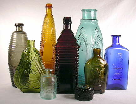 Bottle group showing a variety of bottle shapes; click to enlarge.