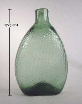 Pale green Pitkin flask; click to enlarge.