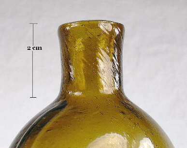 Stretch markins in 1840's flask; click to enlarge.
