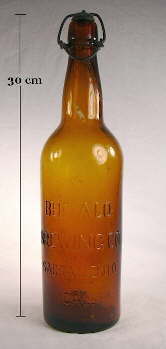 Buffalo Brewing Company, Sacramento, CA. bottle in medium amber color; click to enlarge.
