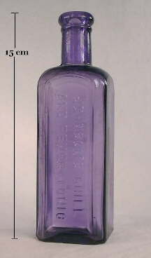 Johnson's Chill Tonic bottle in deep amethyst color; click to enlarge.