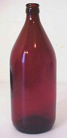 1949 Schlitz quart beer bottle in ruby red; click to enlarge.