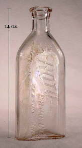 Roth Drugstore bottle from Oregon in colorless glass; click to enlarge.