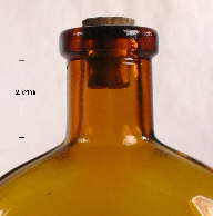 Cork closure on a 1920's SE United States medicine bottle; click to enlarge.