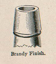 Image of a brandy finish illustration from an early 20th century glass makers catalog; click to enlarge.