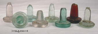 Assortment of club sauce glass stoppers; click to enlarge.