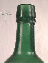 Image of a mineral finish on an 1860's ale or porter bottle; click to enlarge.