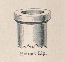 Image of an extract lip illustration from an early 20th century glass makers catalog; click to enlarge.