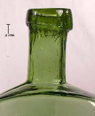 Image of a patent finish on an 1850's medicine bottle; click to enlarge.