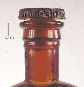 Image of a late 19th century patent medicine bottle with a club sauce type finish; click to enlarge.