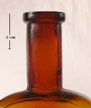 Image of a patent finish on an 1890's medicine bottle; click to enlarge.