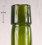 Image of an oil finish on a 1850's sauce bottle; click to enlarge.