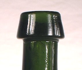 Tapered collar on a late 1840s mineral water; click to enlarge.