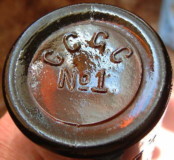 Makers mark on a late 19th century beer bottle; click to enlarge.