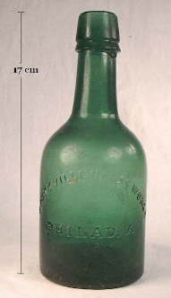 Mid 19th century ale or mineral water bottle; click to enlarge.