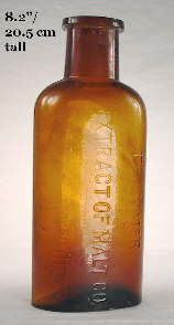 Extract of Malt bottle; click to enlarge.