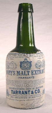 Early 20th century Hoff's Malt Extract bottle with label.