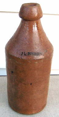American made stoneware ale or soda bottle; click to enlarge.