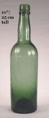Tall stout or ale bottle from 1870-1880; click to enlarge.