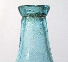 Tapered down finish from the early 19th century; click to see entire bottle.