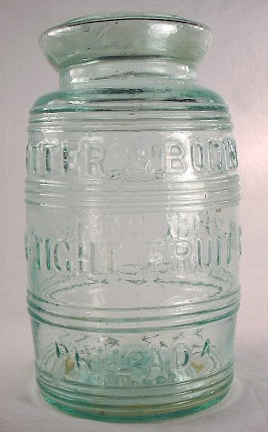 Late 1850s patented quart canning jar.
