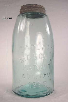 Early 20th century machine-made Mason's 1858 jar; click to enlarge.