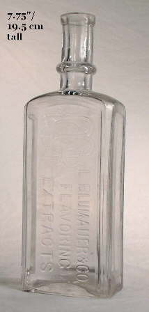 Flavoring extract bottle from the 1880s; click to enlarge.