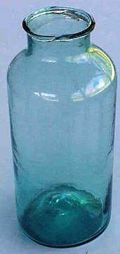 Early to mid-19th century wide mouth "food" jar; click to enlarge.