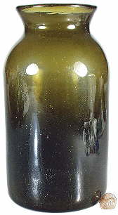 Early 19th century food bottle or jar; click to enlarge.