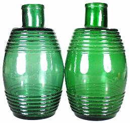 Late 19th or early 20th century pickle bottles; click to enlarge.