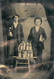 1860s tintype of food merchants; click to enlarge.