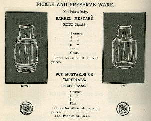 Mustard bottles in the 1906 IGCo. catalog; click to enlarge.