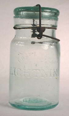 Mouth-blown Lightning pint jar; click to enlarge.
