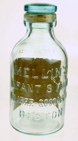 Ca. 1900 infant food bottle; click to enlarge.