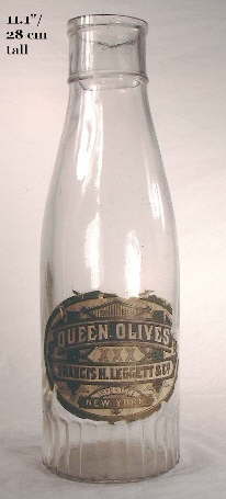 Ca. 1900 tall mouth-blown olive bottle; click to enlarge.