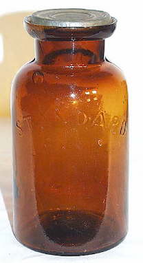 Wax seal fruit jar from the 1870-1890 era; click to enlarge.