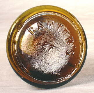 Cone ink base showing the CARTERS embossing; click to enlarge.