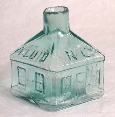c1880-90s Plain Unembossed Conical Cone Clear Blown Glass Cork Top Inkwell Ink Bottle Wedding Decor or School House Decor No.8