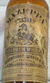 Close-up of the whiskey bottle label; click to enlarge.