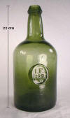 Early 19th century liquor bottle; click to enlarge.