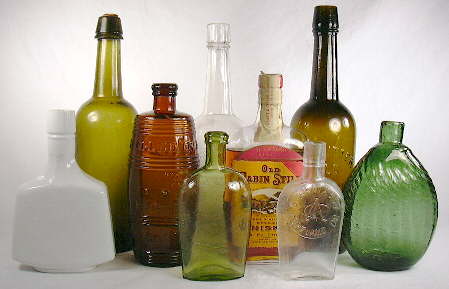 Group of liquor bottles; click to enlarge.