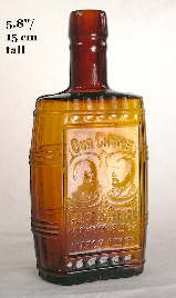 Half pint barrel flask with embossing; click to enlarge.