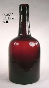 Squat cylinder spirits bottle; click to enlarge.
