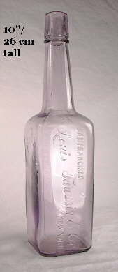 Early 20th century liquor bottle; click to enlarge.