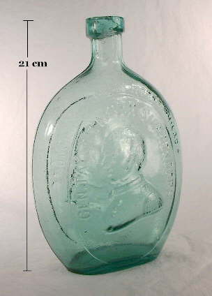 Miniature Handmade Green Pear Shaped Apothecary Bottle Decanter 