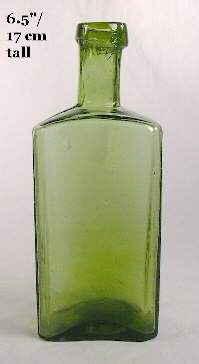 Generic medicine bottle from 1850s; click to enlarge.