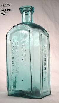 Lindsey's Blood Searcher bottle from 1855-1865; click to enlarge.