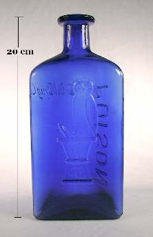 2 oz rectangular Not To Be Taken ribbed bottle druggist apothecary bottle Antique cobalt blue poison bottle Two ounce Victorian chemist