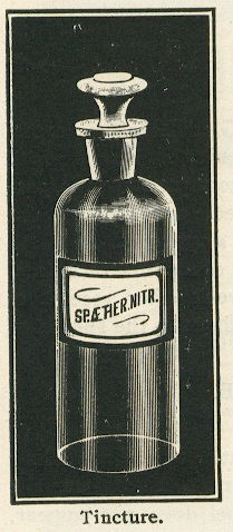 Early 20th century example of shop furniture bottles; click to view the entire glass catalog page.